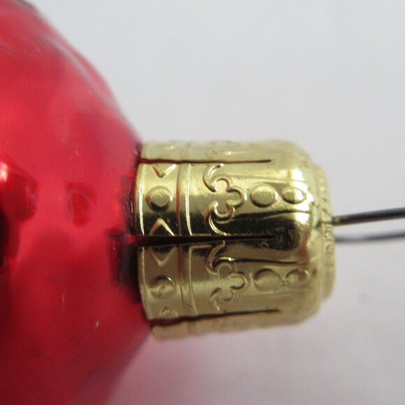 Gablonz Glass Art Austria Glass Lighthouse Christmas Ornament w/Glitter Red Blue - Picture 7 of 11